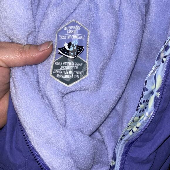 Columbia Infant Snowsuit one-piece Purple Waterproof Lined floral (18 months) - Picture 7 of 8
